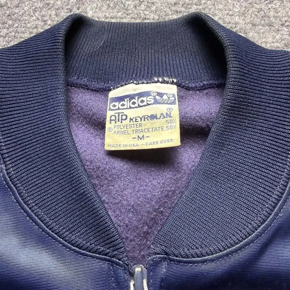 Vintage 1980s Adidas ATP Keyrolan Track Jacket Blue and Red Full Zip